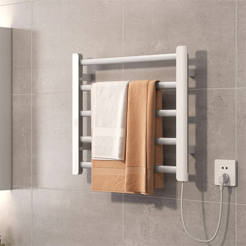 Elektryczny wieszak na ręczniki suszarka do szyny grzałka ciepła półka na akcesoria łazienkowe stała temperatura wodoodporny aluminium MJ13