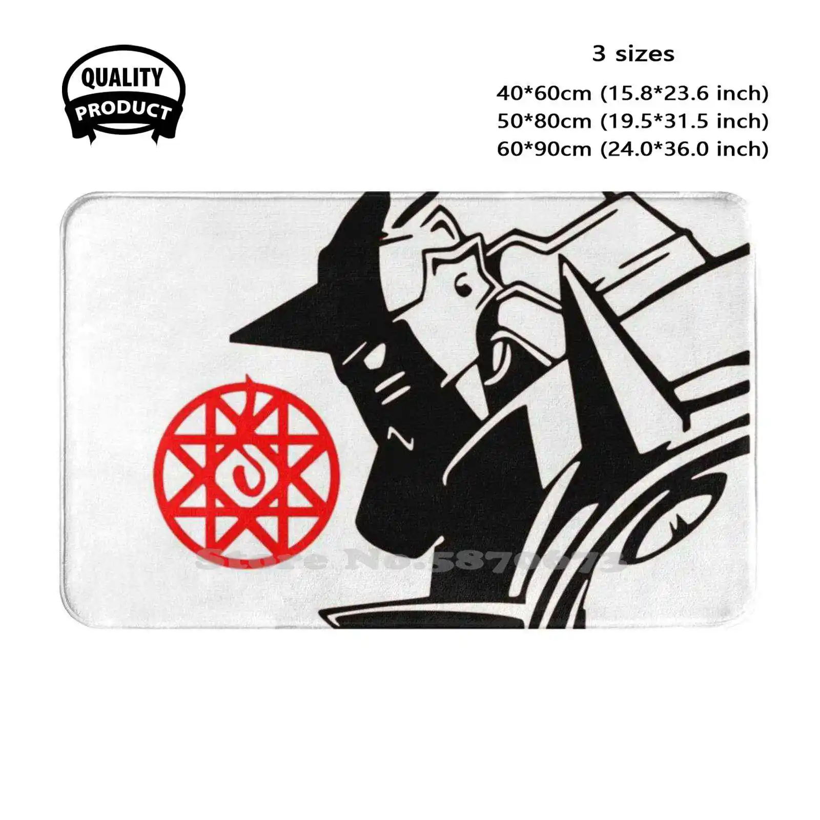 Fullmetal Alchemist-Alphonse Elric Soft Cushion Home Carpet Door Mat Car Rug Full Metal Alchemist Alphonse Elric Armor Mark