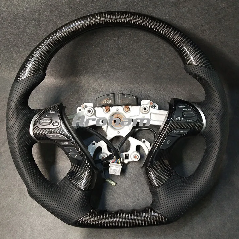 

Car-styling Carbon Fiber Suede Steering Wheel For Infiniti JX35 2013 M M35 M25 M37 M56 QX60 Q70 2013 2014 2015 2016 2017