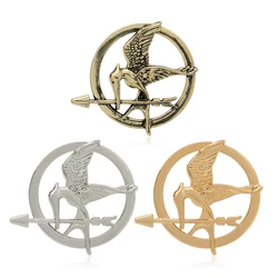 New Hunger Games Brooch Pin Bird Eagle Arrow Logo Badge Vintage Fashion Hot Animal Game Movie Jewelry For Men Women Kids