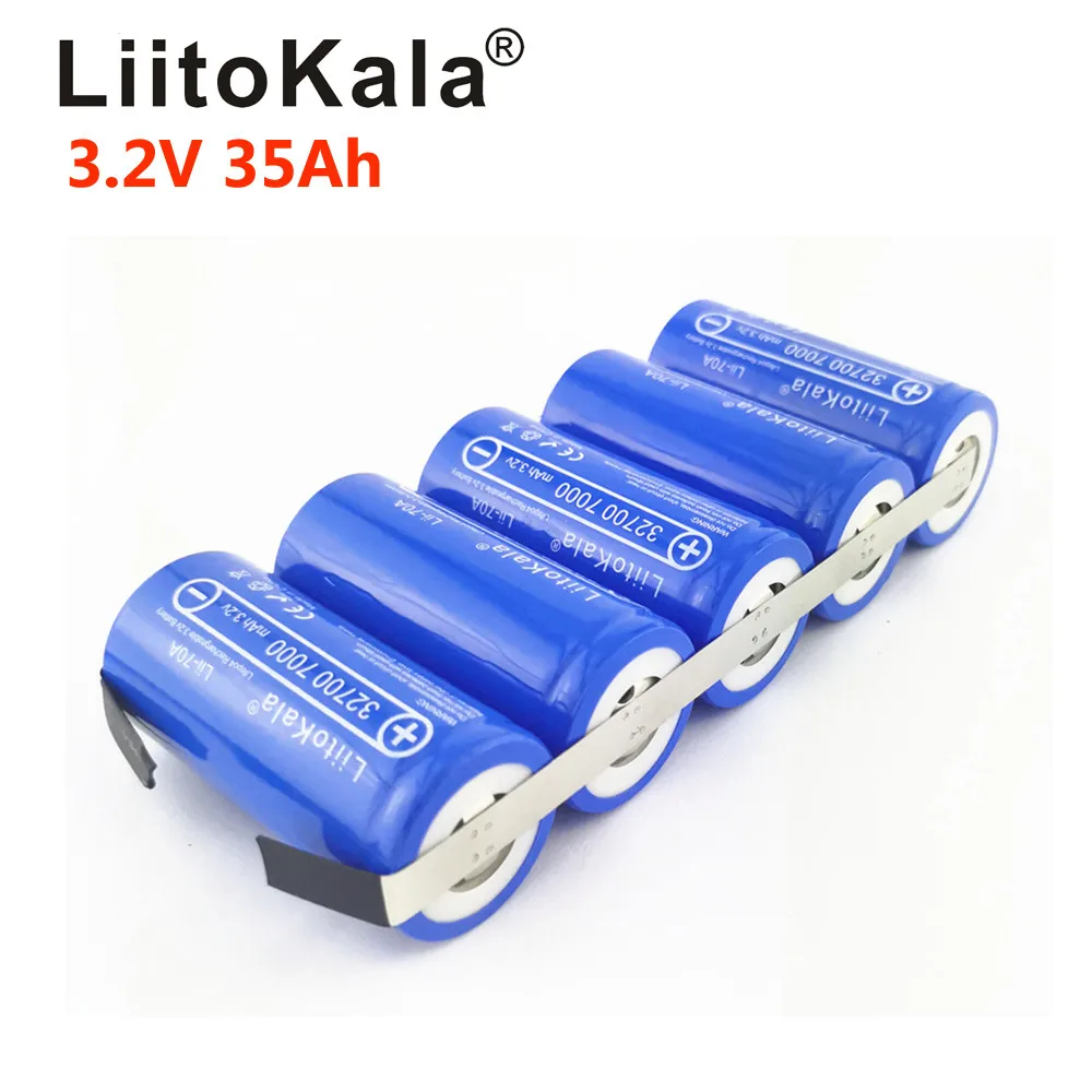 LiitoKala 3.2V LiFePO4 32700 bateria 14Ah 21ah 28ah 35ah 24Ah ciągłe rozładowanie maksymalnie 55A bateria wysokiej mocy + arkusze niklu