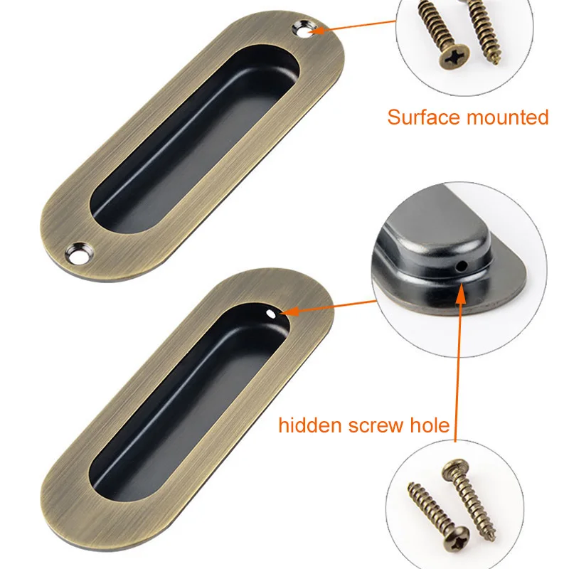 304 Stainless Steel Dark Handle, Sliding Door Sliding Door Knob,embedded Concealed Door Pull, Black Cabinet Drawer Hidden Buckle
