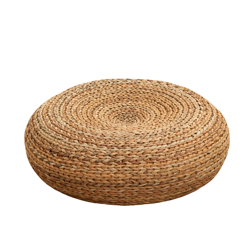 

Handcrafted Eco-friendly Breathable Padded Knitted Straw Seat Cushion Banana Bark Pouf Ottoman Floor Seating Tatami Furniture