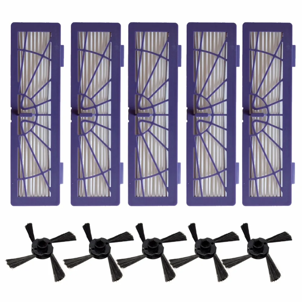 10 шт./лот, сменный HEPA-фильтр, боковая щетка для Neato BotVac 70e 750 80 85, детали робота-пылесоса