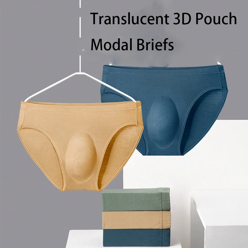 Mens Underwear Briefs Men Modal Elastic 3D Pouch Panties Man Anti-bacterial Breathable Soft Underpants Calzoncillos Cueca Homme