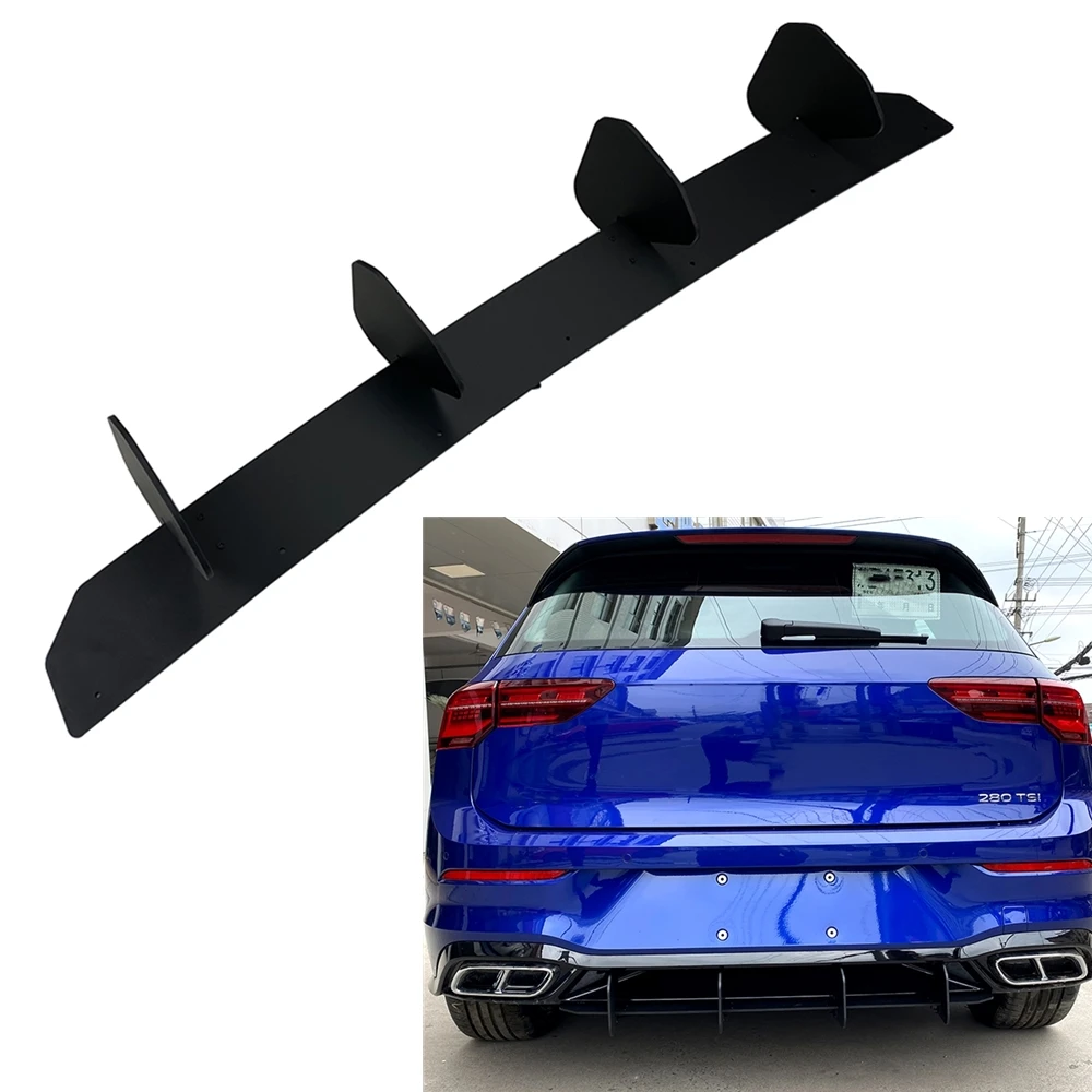 

For Volkswagen VW Golf 8 MK8 MK VIII Rline 2020-2023 Rear Bumper Diffuser Lip Skid Guard Shark Fin Canard Spoiler Plate Splitter