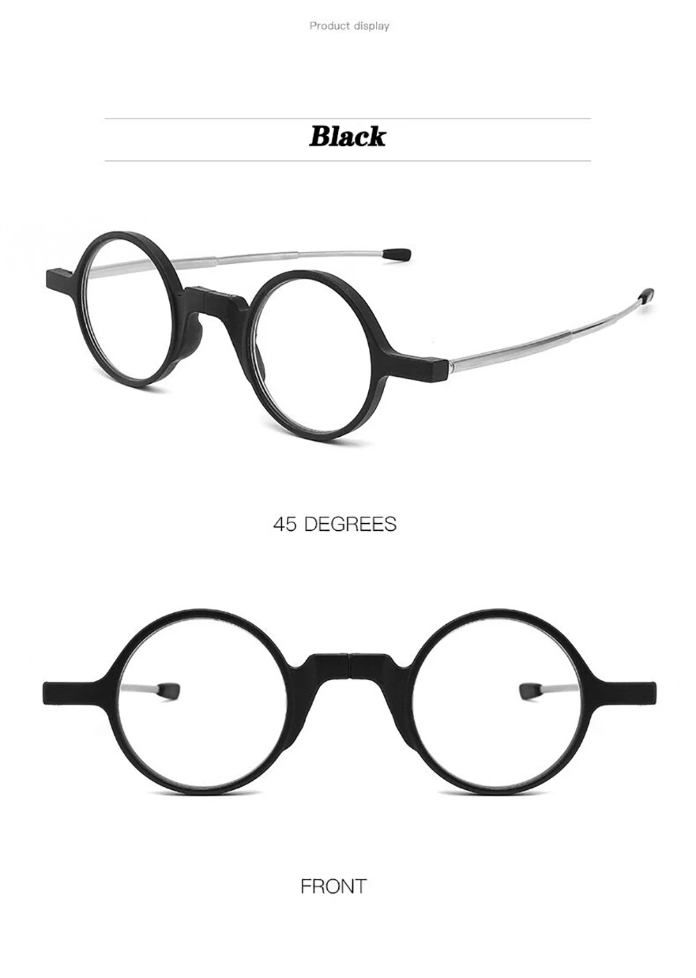 Runde (8) Mode Faltbare Lesebrille Für Frauen Protable Smart Gläser Mit Fall Rahmen Brillen Männer gafas de lectura – Detail 4
