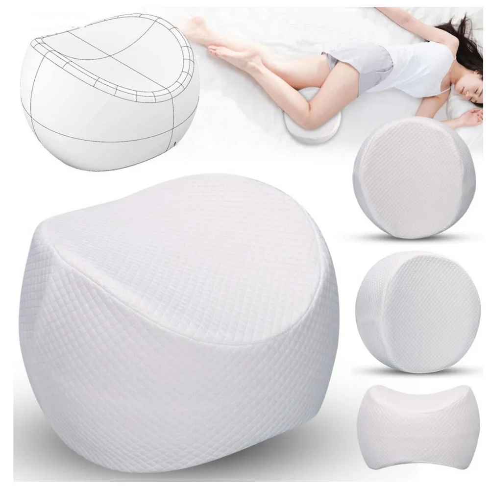 Orthopedic Knee Pillow for Sciatica Relief, Back Pain, Leg Pain, Pregnancy, Hip and Joint Pain - Memory Foam Wedge Contour