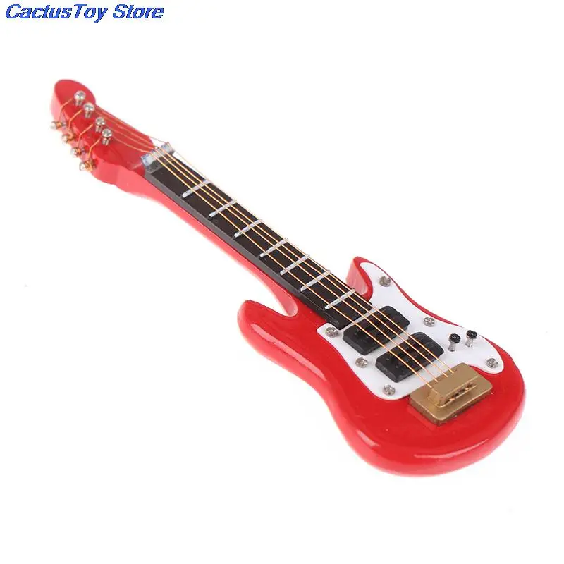 1:12 Dollhouse Miniature Music Electric Guitar for Kids Musical Toy House Decor