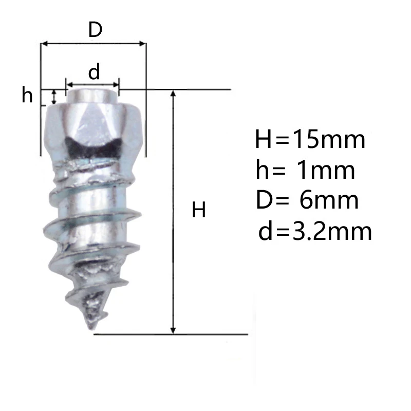 100pcs 12/15mm Steel Winter Wheel Tyre Stud Screws Snow Tire Spikes for Auto SUV Motorcycle ATV Snow Nail Anti-Slip Screws New