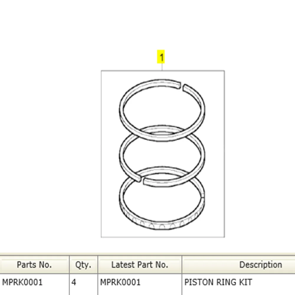 For mixer forklift parts MP10494 cylinder head gasket MPRK0001 piston ring 804D-T/804D-33/804C-22 engine piston