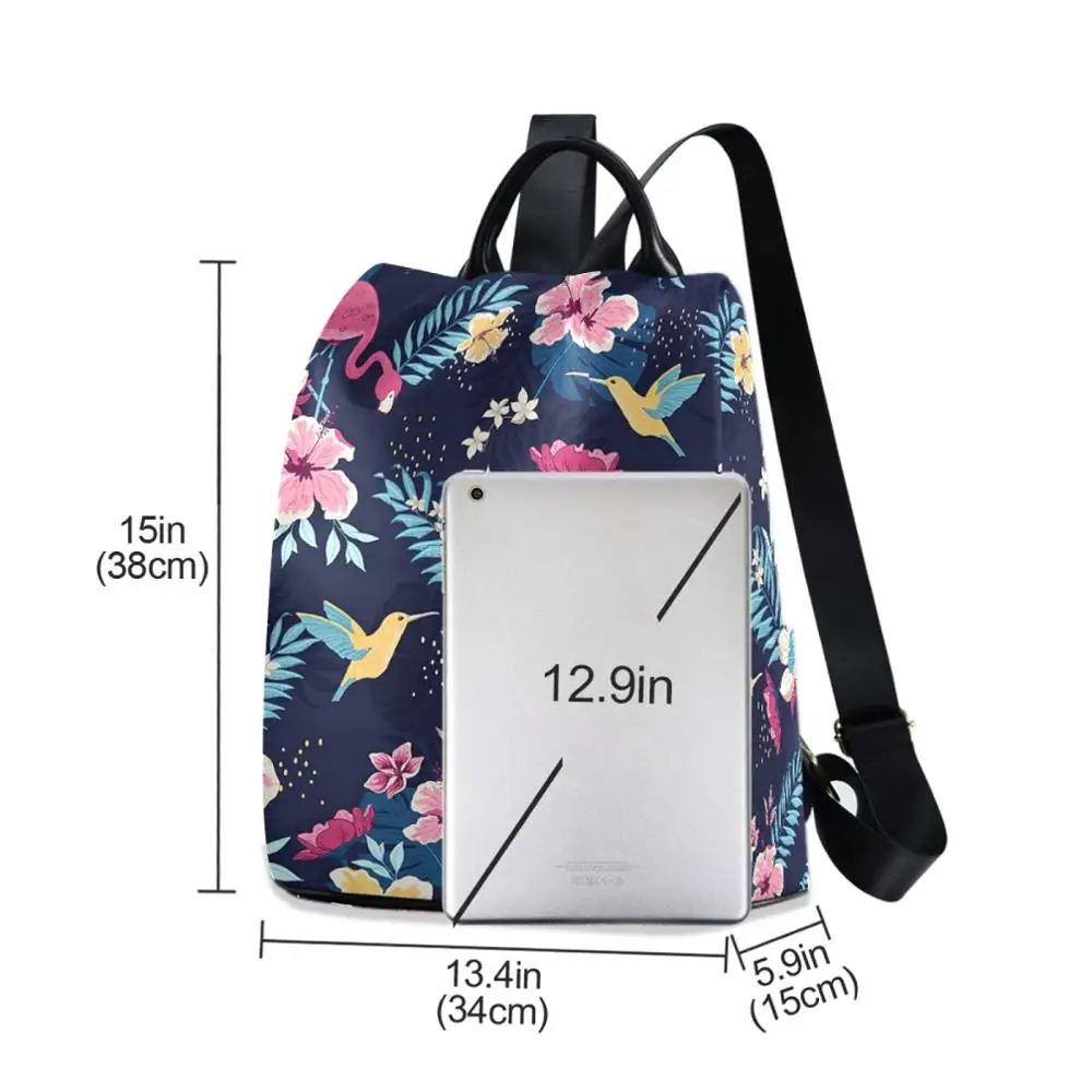 2021 New Fashion Women's Backpack Flower Printing Travel Shoulder Bag Girl Multifunctional Small School Backpack For Women