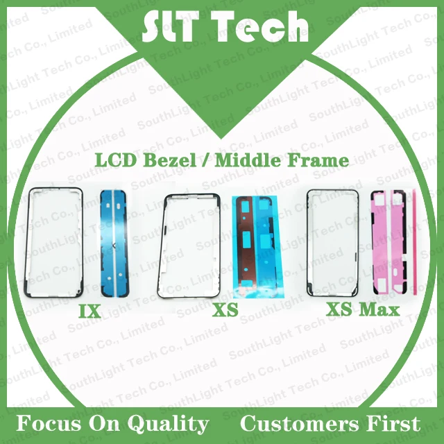 5 unids/bolsa para Iphone X XS MAX, pantalla LCD Original, bisel, chasis, soporte de Marco medio con piezas de repuesto adhesivas