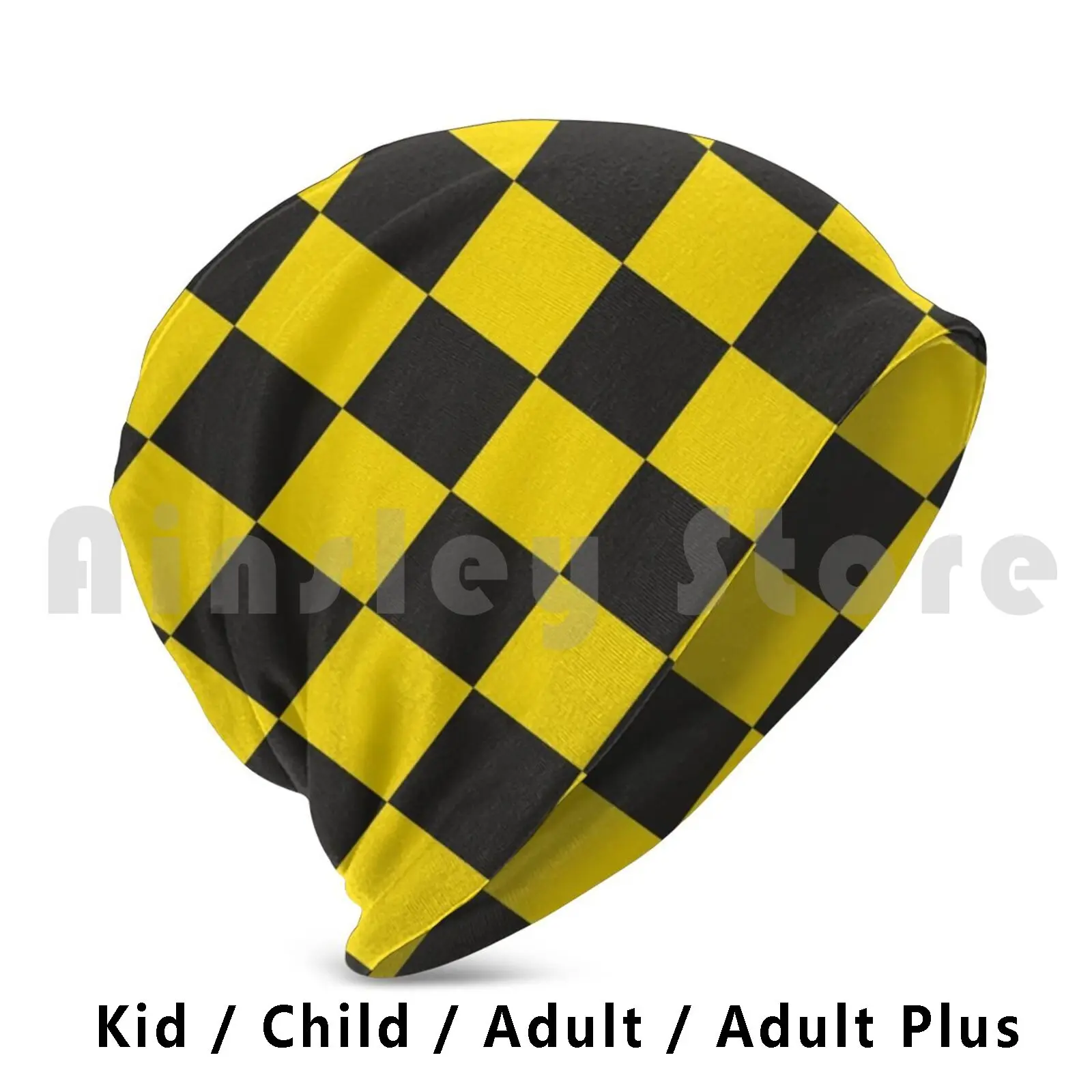 

Black And Yellow Libertarian Ancap Checkerboard Chess Square Pattern Hd High Quality Online Store Beanie