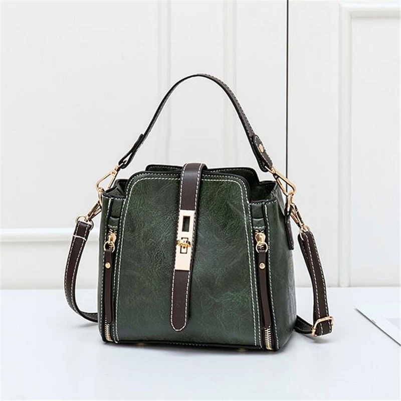 PU Leather Handbags for Women Designer Top Handle Bag Vintage Single Shoulder Bag Ladies Luxury Brand Crossbody Messenger Bags