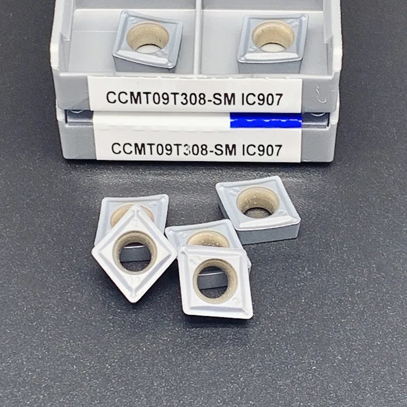 超硬インサートcmt09t304 ccmt09t308 smic907 ic908内部旋盤ツールccmt09t304 09t308 cnc旋盤部品