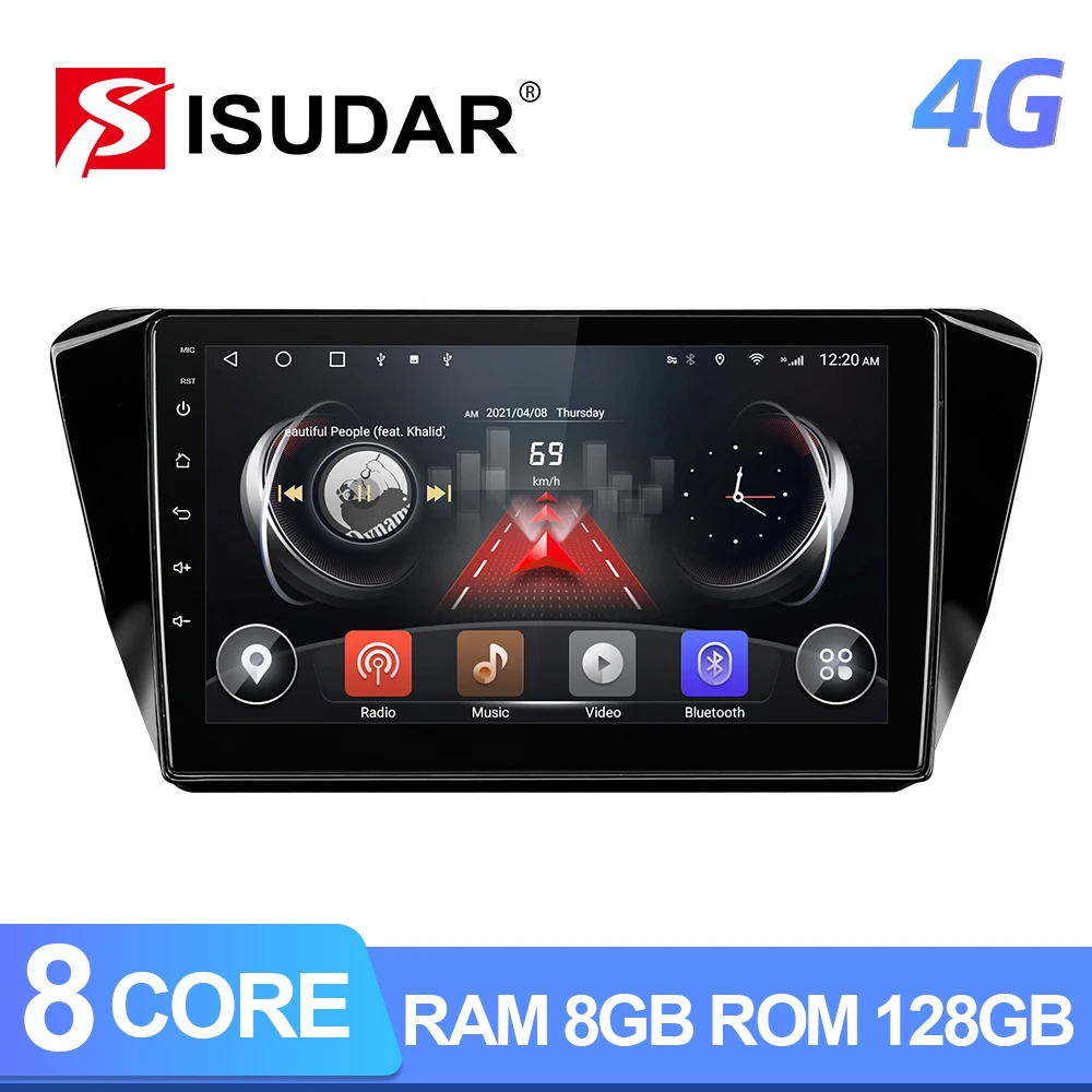 ISUDAR T72 Android 10 Car Radio For Skoda Superb 3 2016- GPS CANBUS Car Multimedia Player With Big Screen RAM 8GB 4G DSP No 2din