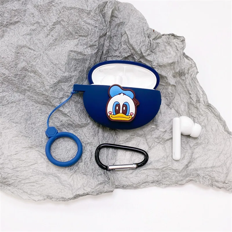 الكرتون ديزني سماعة سيليكون غطاء القضية لهواوي Freebuds 4i سماعة حامي شل اكسسوارات ل Freebuds 4i مع هوك
