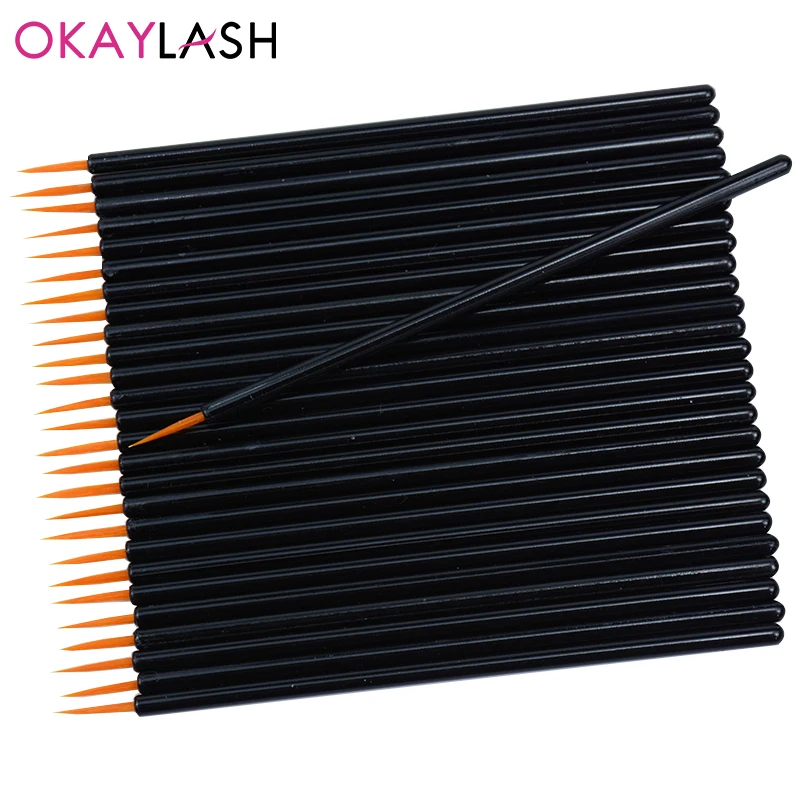 OKAYLASH 50pcs/lot Reusable Gel Liner Nail Art Brushes Painting Pen Disposable  Eyeliner Beauty Eyeline Makup Tools