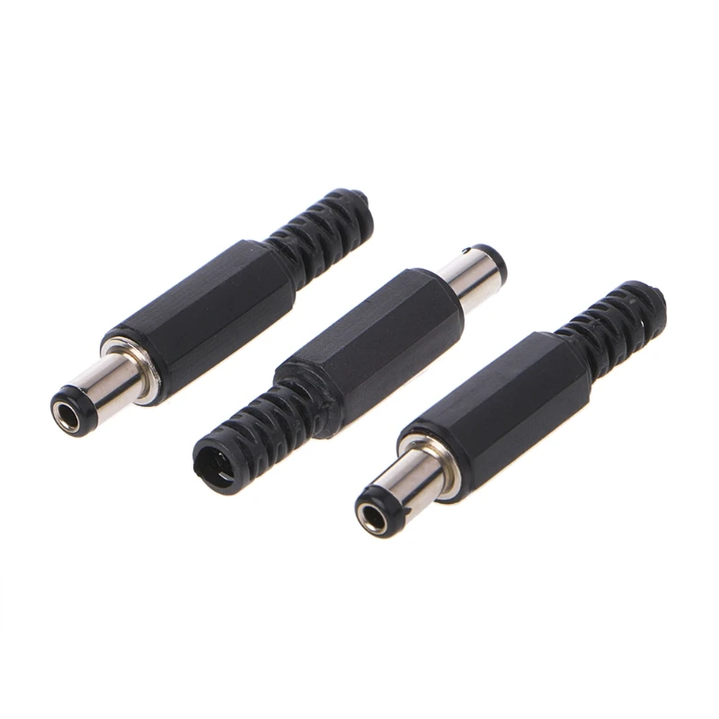 10 pces 5.5x2.5mm macho linha tomada conector adaptador plástico capa 4xfd