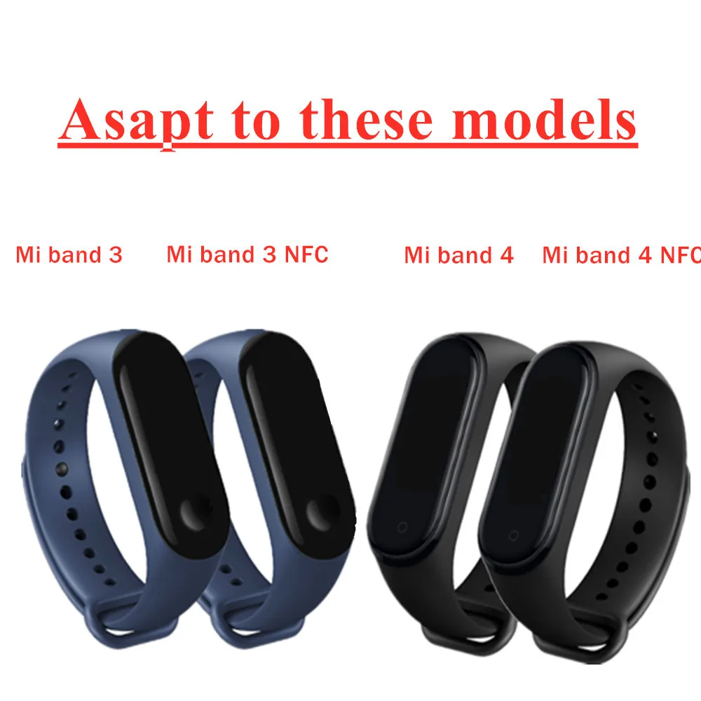 سوار معصم سيليكون لشاومي مي باند ، اكسسوارات ساعة رياضية ، مي باند 3 4
