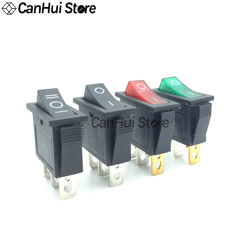 2Pcs KCD3 Rocker Switch ON-OFF-ON 2 / 3 Position 3 Pin Electrical equipment With Light Power Switch 15A/16A 250VAC 35*31*14mm