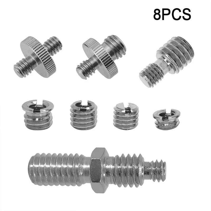 8PCS 1/4 to 3/8 Inch Conversion Screw Nut Suit Photography Accessories Mount  Adapter Screw Quick Release Screw for Dslr Camera