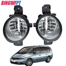Car Front Bumper Fog Lamp With Halo Ring DRL H11 12V Fog Light Assembly For Renault Espace 4 IV (JK0 1_) MPV 2003-2012 Foglights