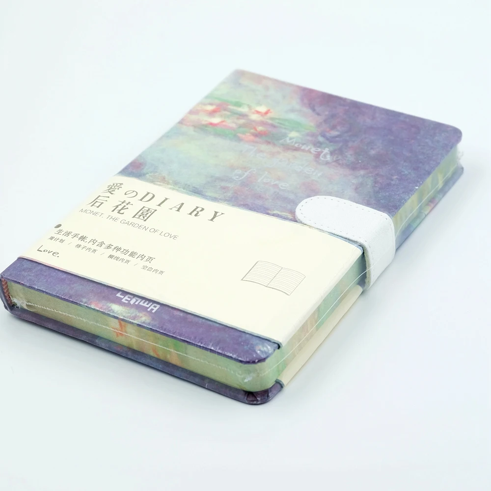 Creative Stationery Hardcover Diary Monet Drawing Style Handbooks Schedule Plan Notebook