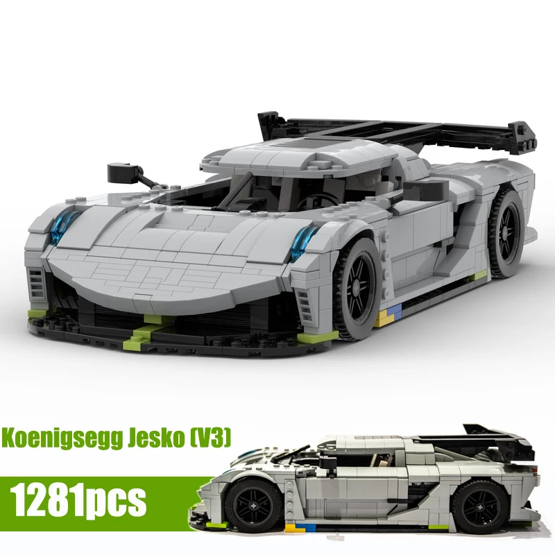 

Koenigsegg Jesko (V3) Racing Car Model Kit Buildmoc Fit MOC-45079 Building Blocks Toys for Kids Education Bricks Children Gifts