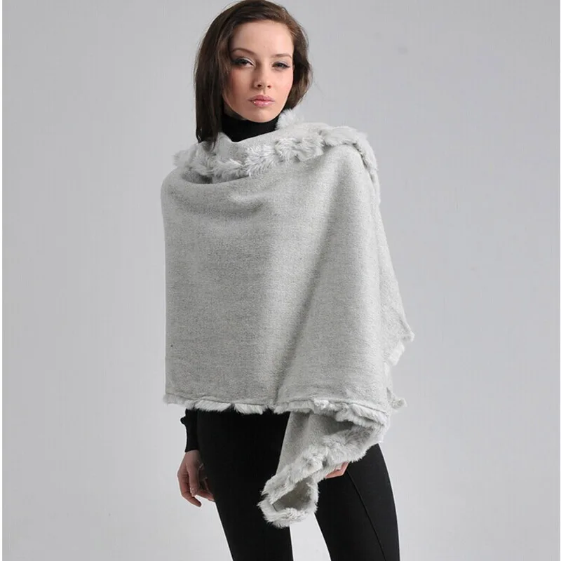 

180*70cm New Cashmere Pashmina Rabbit Fur Ladies Winter Scarf Blanket Shawl Thick Warm Long Scarf Shawl Wraps