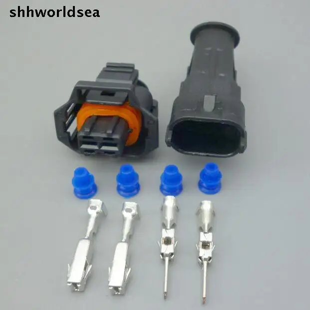 

shhworldsea 5/30/100sets 2Pin 3.5m Oil nozzle plug,Fuel spray nozzle plug,diesel common rail/crankshaft sensor connector for car