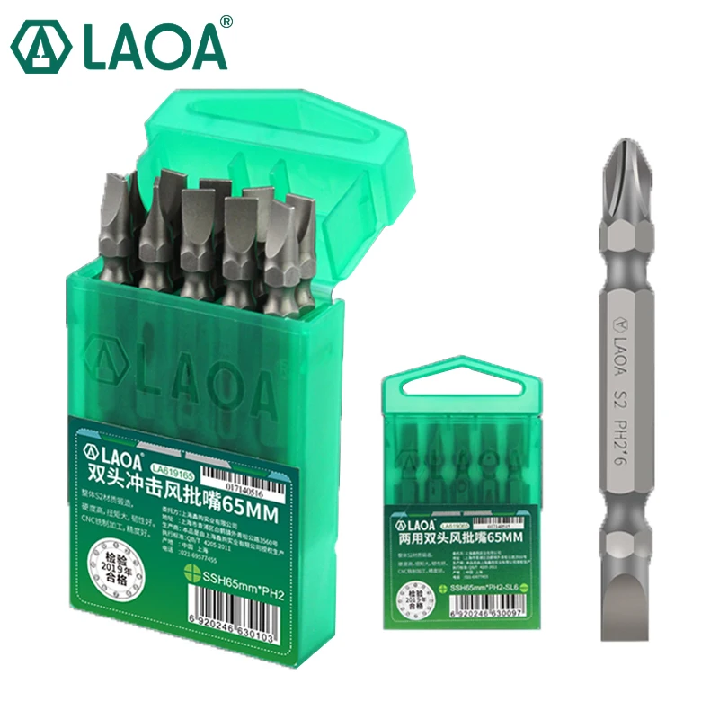 LAOA 10pcs Doppia Testa Cacciavite Bit 65 millimetri Intaglio Cacciavite Phillips PH2 Trapano Elettrico Cacciavite Cacciavite a Testa