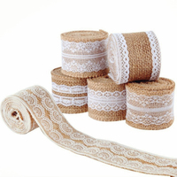5cm Burlap Ribbon 2M Vintage Wedding Centerpieces Decoration Sisal Lace Trim Jute Hessian Rustic Event Party 5BB5379
