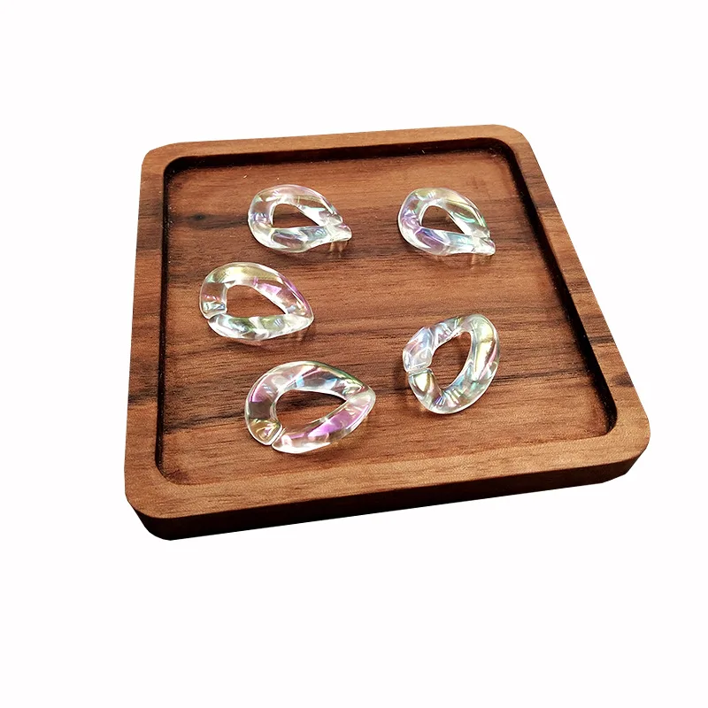 100 قطعة/الوحدة الاكريليك سلاسل الحلقات شفافة AB اللون مات الروابط DIY اكسسوارات لصنع المجوهرات اليدوية أجزاء N451 #2