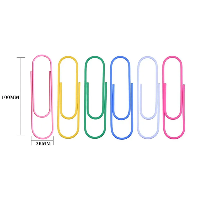 100 mm color large paper clip creative metal coated paper clip