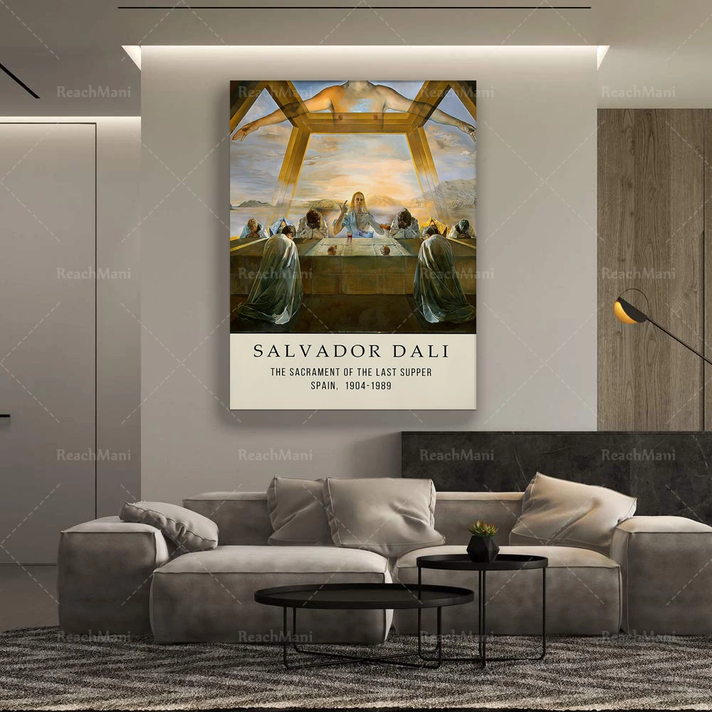 Salvador Dali - Sacrament of Last Supper - Exhibition Poster Art Print Reproduction - Vintage Wall Art - Surrealism, Cubism Art