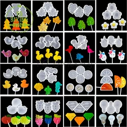 27 Styles Fruit/Unicorn/Flower/Leaf Silicone Resin Epoxy Lollipop Mold Diy Chocolate Candy Mould Cake Decorating Tools Bakeware