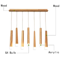 Chinese Style Wood Pendant Lamp Modern Restaurant Tea shop Hot Pot Restaurant Cafe Simple and Beautiful Creative Personality LED