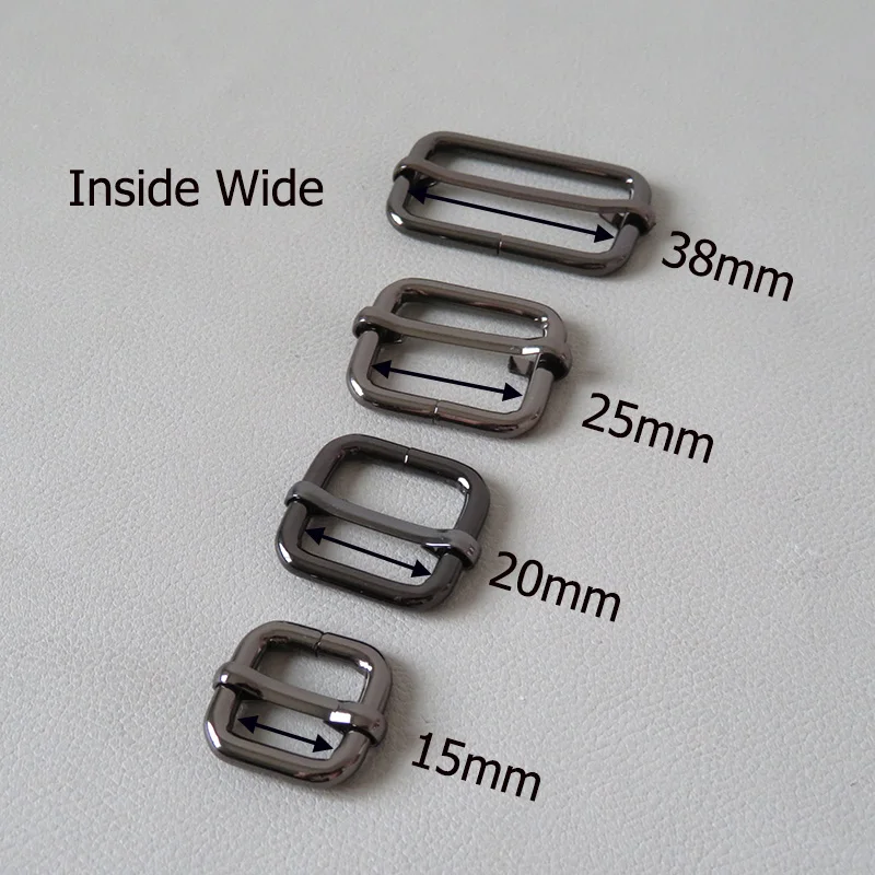 100Pcs/Lot Metal Adjuster Buckles For Bag Backpack Handbag Straps Loop Slider Dog Pet Collar Garment Leather Clasp DIY Accessory