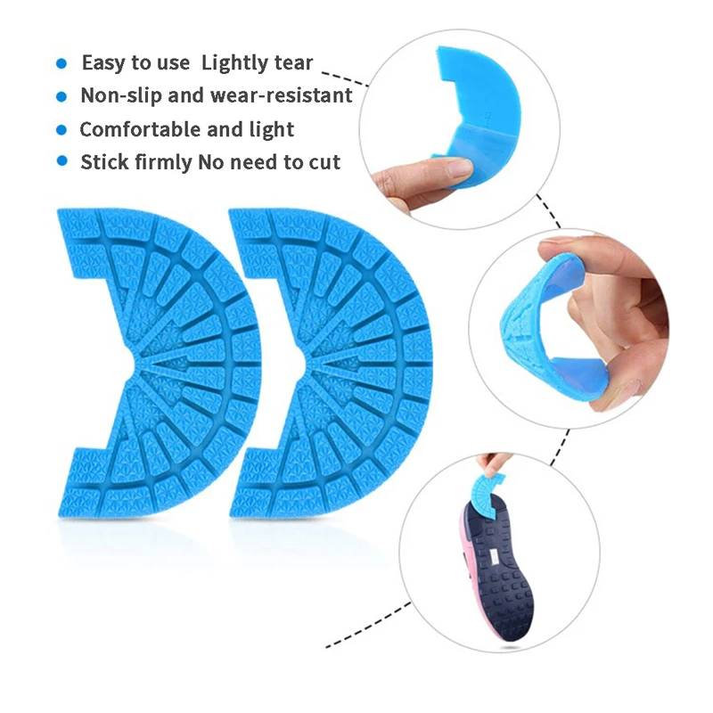1Pair Shoe Heel Sole Protector Self Adhesive Rubber Outsole Shoes Care Anti-slip Pads For Sneakers Wear-resistant Soles Sticker