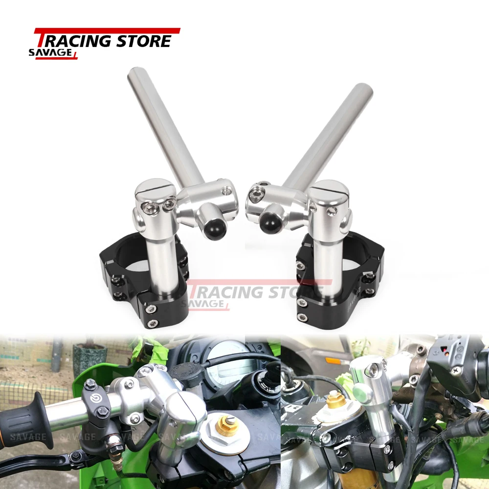 Adjustable Handlebar Raised Higher Clip Ons Clam For KAWASAKI ZX-6R ZX6R 636 Motorcycle Accessories Performance Stunt 50 mm