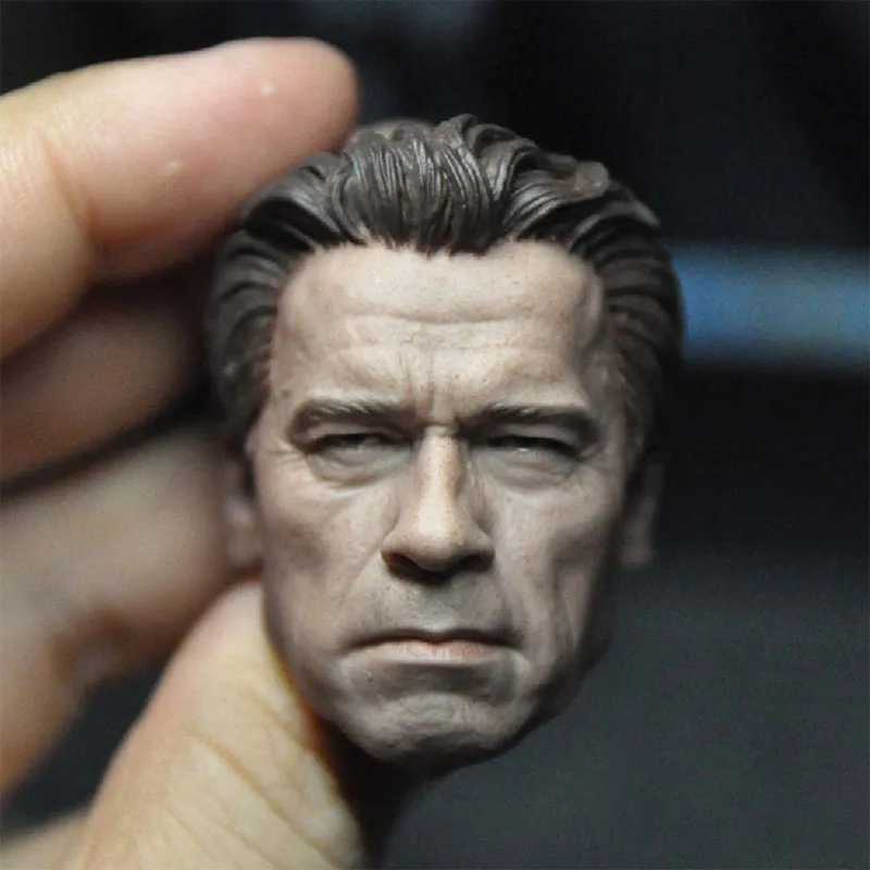 

1/6 Old Arnold Schwarzenegger Head Sculpt PVC T800 Head Carving Model Fit 12'' Male Soldier Action Figure Body Dolls