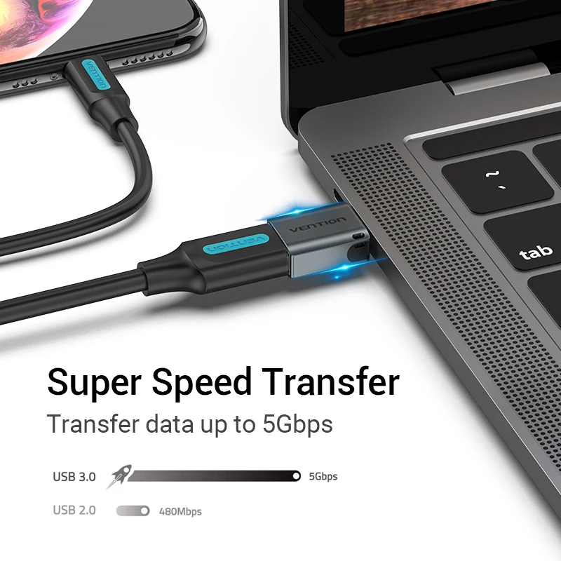 Переходник Vention usb-c (штекер)/USB 3,0, 2,0 (гнездо), OTG, для Macbook Pro, Huawei Mate 30, Samsung S10