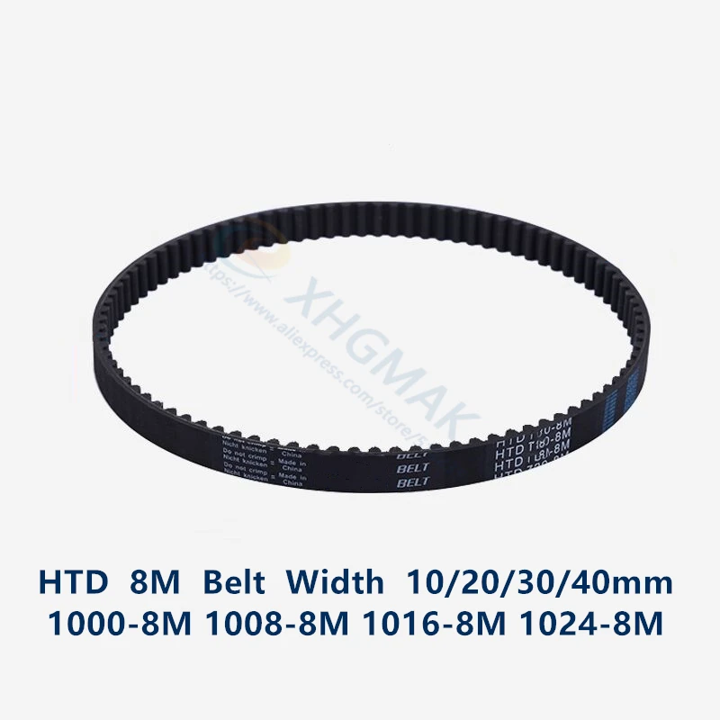 

HTD 8M synchronous Timing belt C=1000/1008/1016/1024 width 20/30/40mm Teeth 125 126 127 128 HTD8M 1000-8M 1016-8M 1024-8M