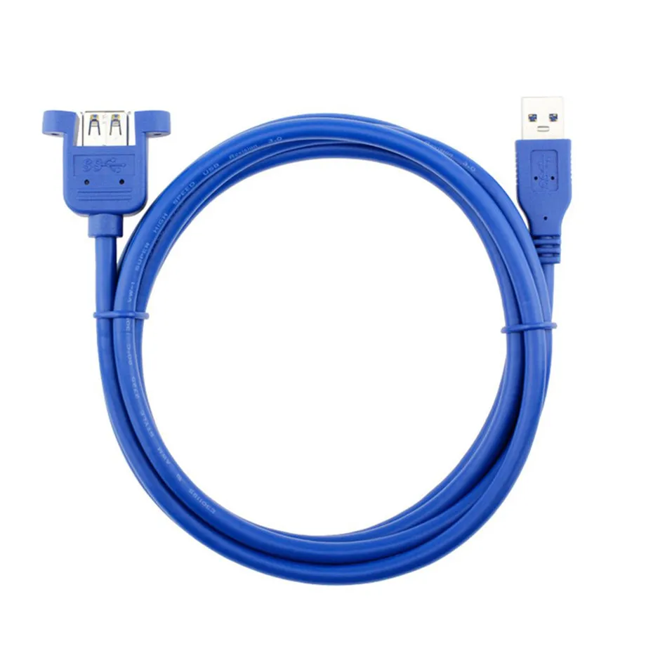 USB Cable 3.0 Extension Male to Female extender cable cord Dual Shielded  Screw Panel Mount 0.3M 0.6M 1M 1.5M 3M