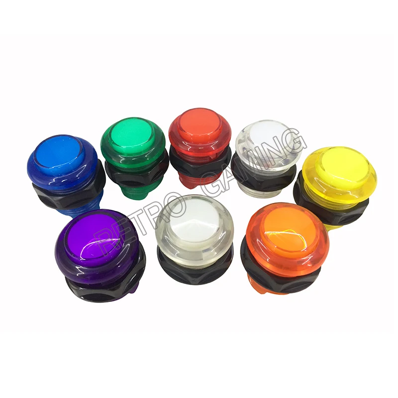 5v 12v rgb illuminated arcade buttons game machines play round screw built-in micro-switch led 7 colors24/ 28mm BL push button