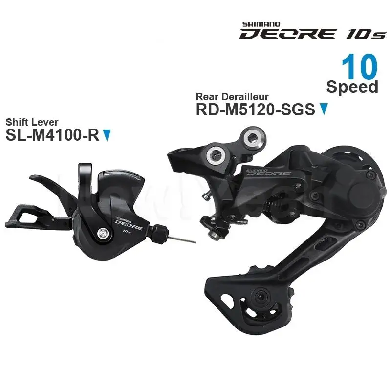 

SHIMANO DEORE 10 speed Groupset include M4100 Shifter SL-M4100-R and M5120 Rear Derailleur RD-M5120-SGS Original parts