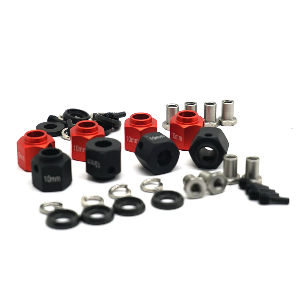 AXSPEED-adaptador hexagonal de rueda de 4 piezas, 6/8/9/10/11/12mm de espesor, con para TRX-4 TRX4 1/10 RC Crawler Car, piezas de actualización