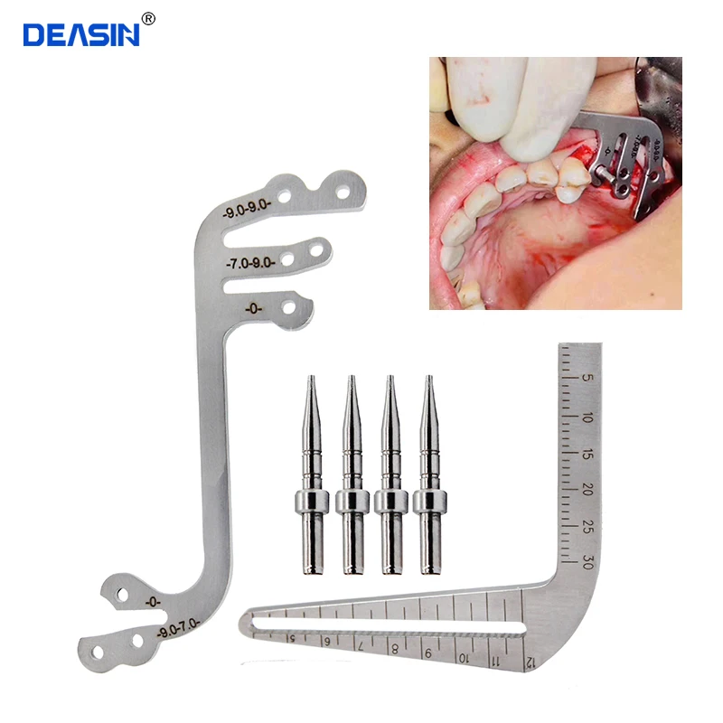 

Dental Implant Surgical Drill Guide Locator Instruments Set Tooth Measuring Ruler Calipers Bone Ridge Dental Implant Locator L&S